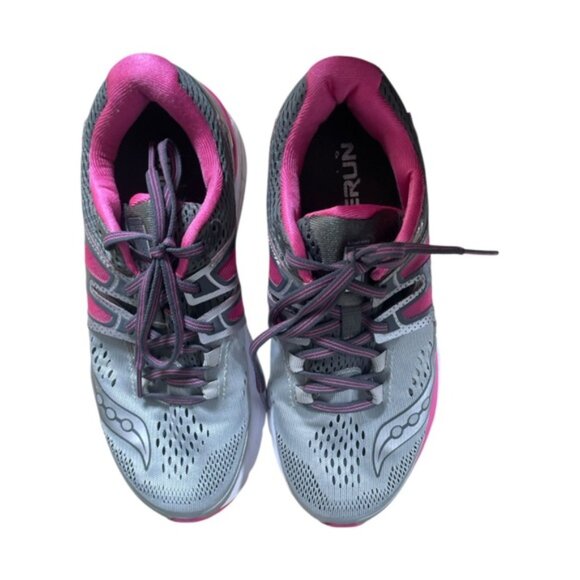 Saucony 6 5 Shoes Running Sneakers Athletic Workout Gym Run Pink Grey Activewear - Picture 8 of 10